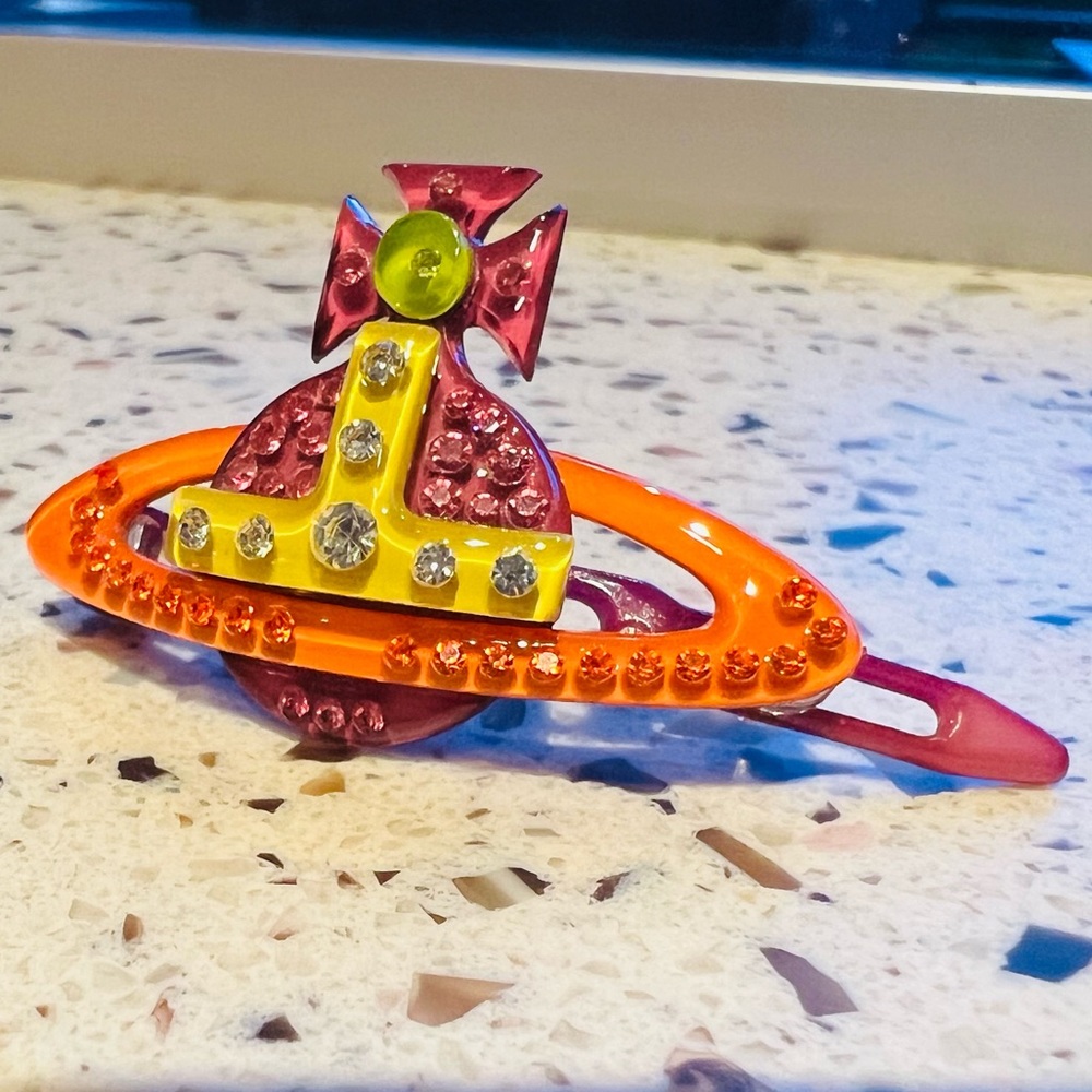 Vivienne Westwood hair clip Perspex Swarovski Orb Rare